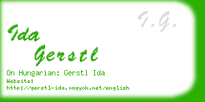 ida gerstl business card